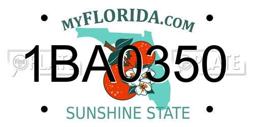 1BA0350 Florida License Plate