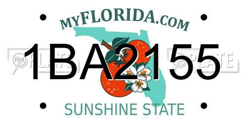 1BA2155 Florida License Plate