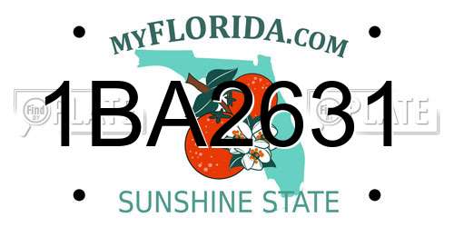 1BA2631 Florida License Plate