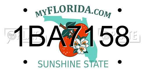 1BA7158 Florida License Plate