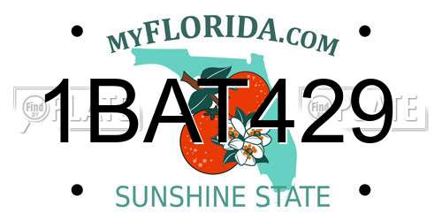 1BAT429 Florida License Plate