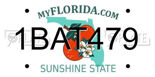 1BAT479 Florida License Plate