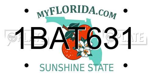 1BAT631 Florida License Plate