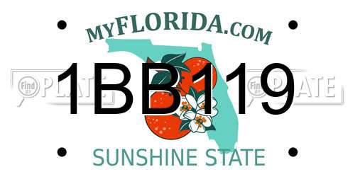 1BB119 Florida License Plate