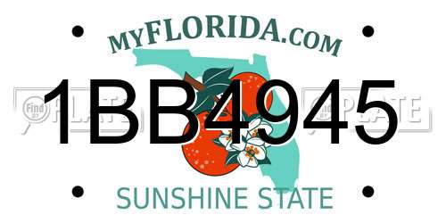 1BB4945 Florida License Plate