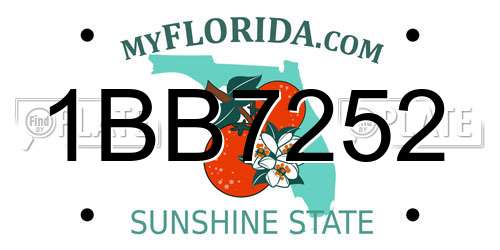 1BB7252 Florida License Plate