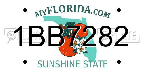 1BB7282 Florida License Plate
