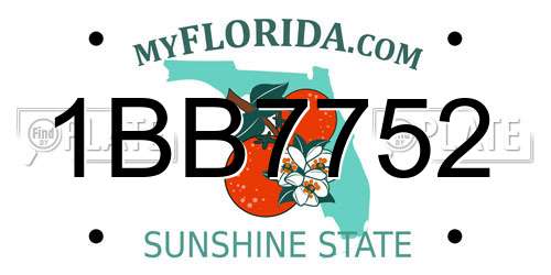 1BB7752 Florida License Plate