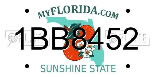 1BB8452 Florida License Plate