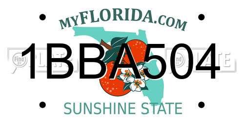 1BBA504 Florida License Plate