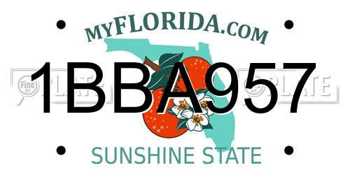 1BBA957 Florida License Plate