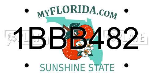 1BBB482 Florida License Plate