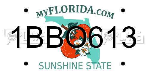 1BBO613 Florida License Plate