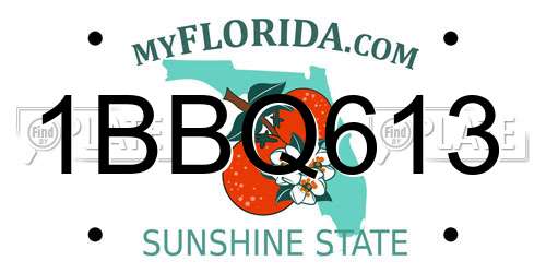 1BBQ613 Florida License Plate