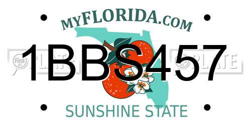 1BBS457 Florida License Plate