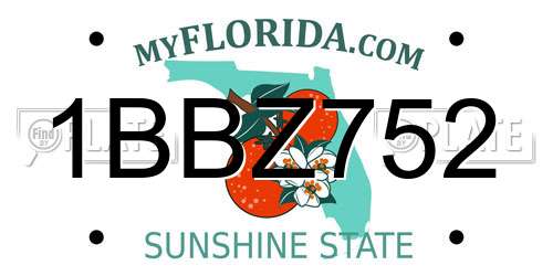 1BBZ752 Florida License Plate