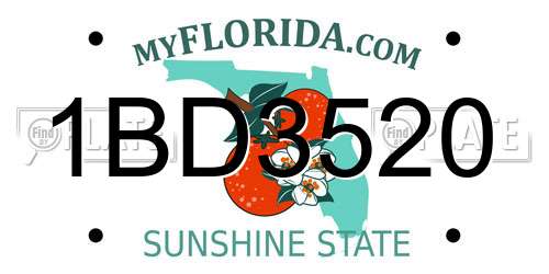 1BD3520 Florida License Plate