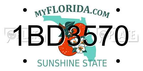 1BD3570 Florida License Plate