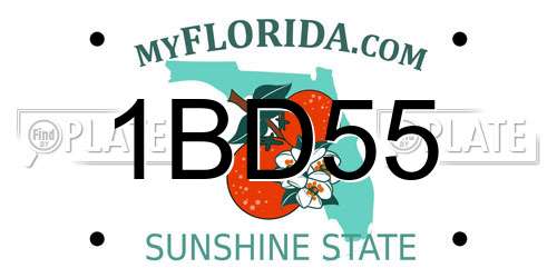 1BD55 Florida License Plate