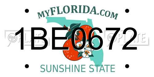 1BE0672 Florida License Plate