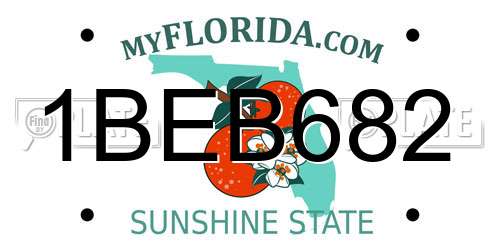 1BEB682 Florida License Plate