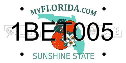 1BET005 Florida License Plate
