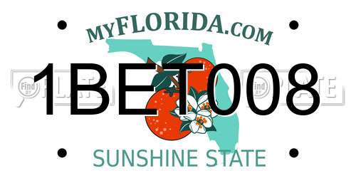 1BET008 Florida License Plate