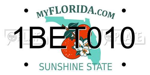 1BET010 Florida License Plate