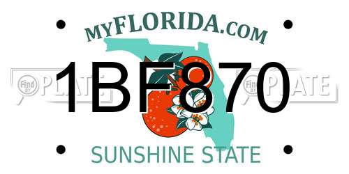 1BF870 Florida License Plate