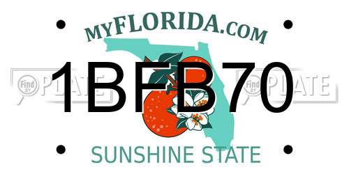 1BFB70 Florida License Plate