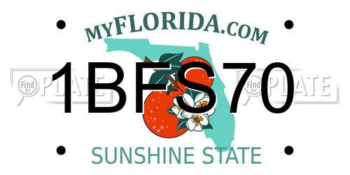 1BFS70 Florida License Plate