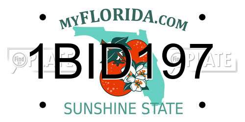 1BID197 Florida License Plate