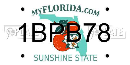 1BPB78 Florida License Plate