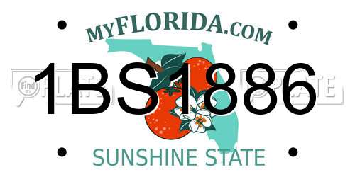 1BS1886 Florida License Plate