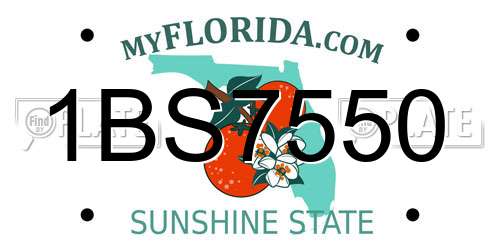 1BS7550 Florida License Plate