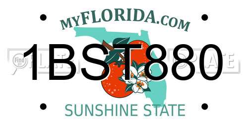 1BST880 Florida License Plate