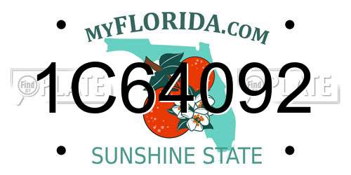 1C64092 Florida License Plate