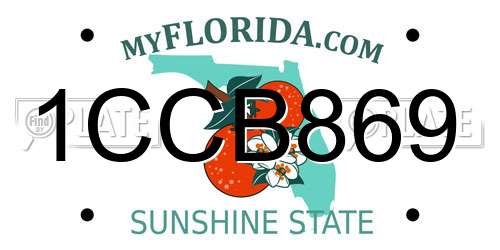 1CCB869 Florida License Plate