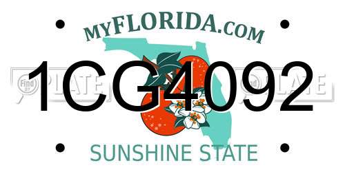 1CG4092 Florida License Plate