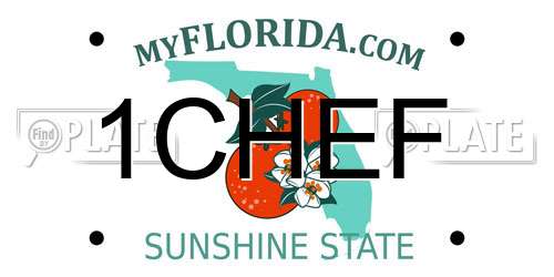 1CHEF Florida License Plate