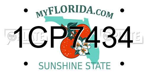 1CP7434 Florida License Plate