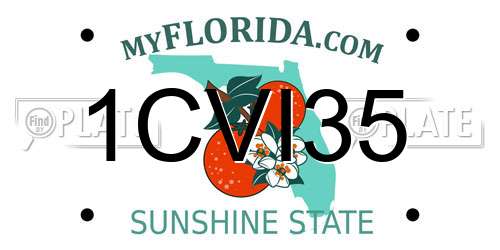 1CVI35 Florida License Plate