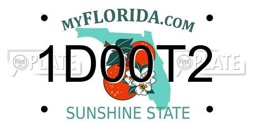 1D00T2 Florida License Plate