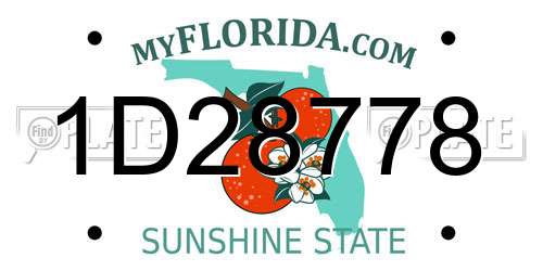 1D28778 Florida License Plate