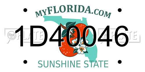 1D40046 Florida License Plate