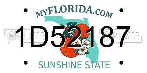 1D52187 Florida License Plate