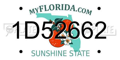 1D52662 Florida License Plate
