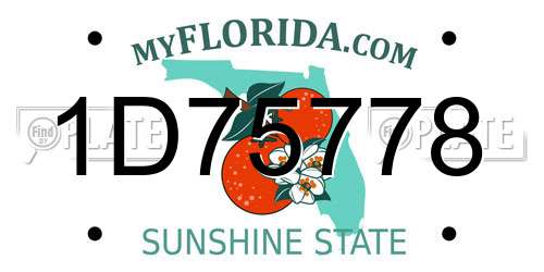 1D75778 Florida License Plate