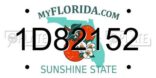 1D82152 Florida License Plate