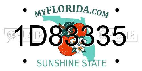 1D83335 Florida License Plate